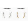 CROSSOVER CZ HOOP PIERCED EARRINGS. GOLD, SILVER. SOLD IN SETS OF 2 ONLY