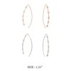 1.25 INCH BEADED THREADER EARRINGS. GOLD, TWO TONE. SOLD IN SETS OF 2 ONLY