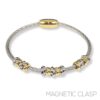 CABLE TWO TONE RING ACCENT MAGNETIC BRACELET. SOLD IN SETS OF 2 ONLY