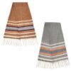 MULTI STRIPE COZY SCARF W/ FRINGE. BROWN, GREY. SOLD IN SETS OF 2 ONLY