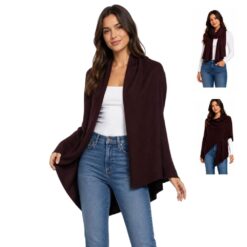 PLUM 3-IN-1 WRAP CARDIGAN WITH SECRET SLEEVES