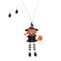 WITCH & PUMPKIM NECKLACE SET. LATE AUGUST ETA