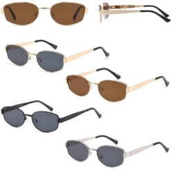 SLIM METAL FRAME RECTANGLE SUNGLASSES. 12 PC