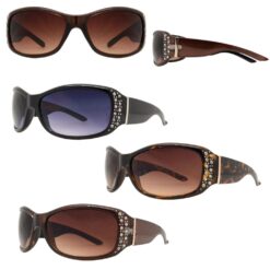 RECTANGULAR SUNGLASSES WITH RHINESTONE ACCENTS. 12 PC