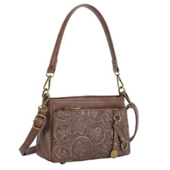 STONE TOOLED DUAL STRAP CROSSBODY. 8.5X5.5X3.4. MID-JULY ETA