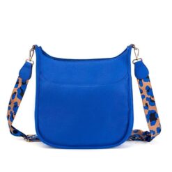 ROYAL BLUE PEBBLED SMALL CROSSBODY WITH GUITAR STRAP
