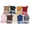 12 PC FINGERLESS GLOVES WITH FUR. ASSORTED COLORS
