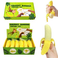 12 PC PEELED BANANA SQUISHY WITH DISPLAY BOX