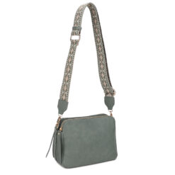 SAGE TRIPLE COMPARTMENT GUITAR STRAP CROSSBODY. 9.75x7.25x3.5